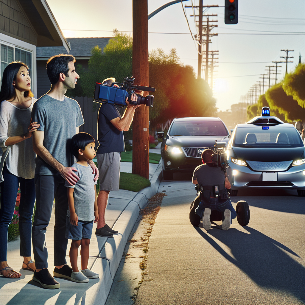 Family watching AV demo, capturing mixed emotions about safety