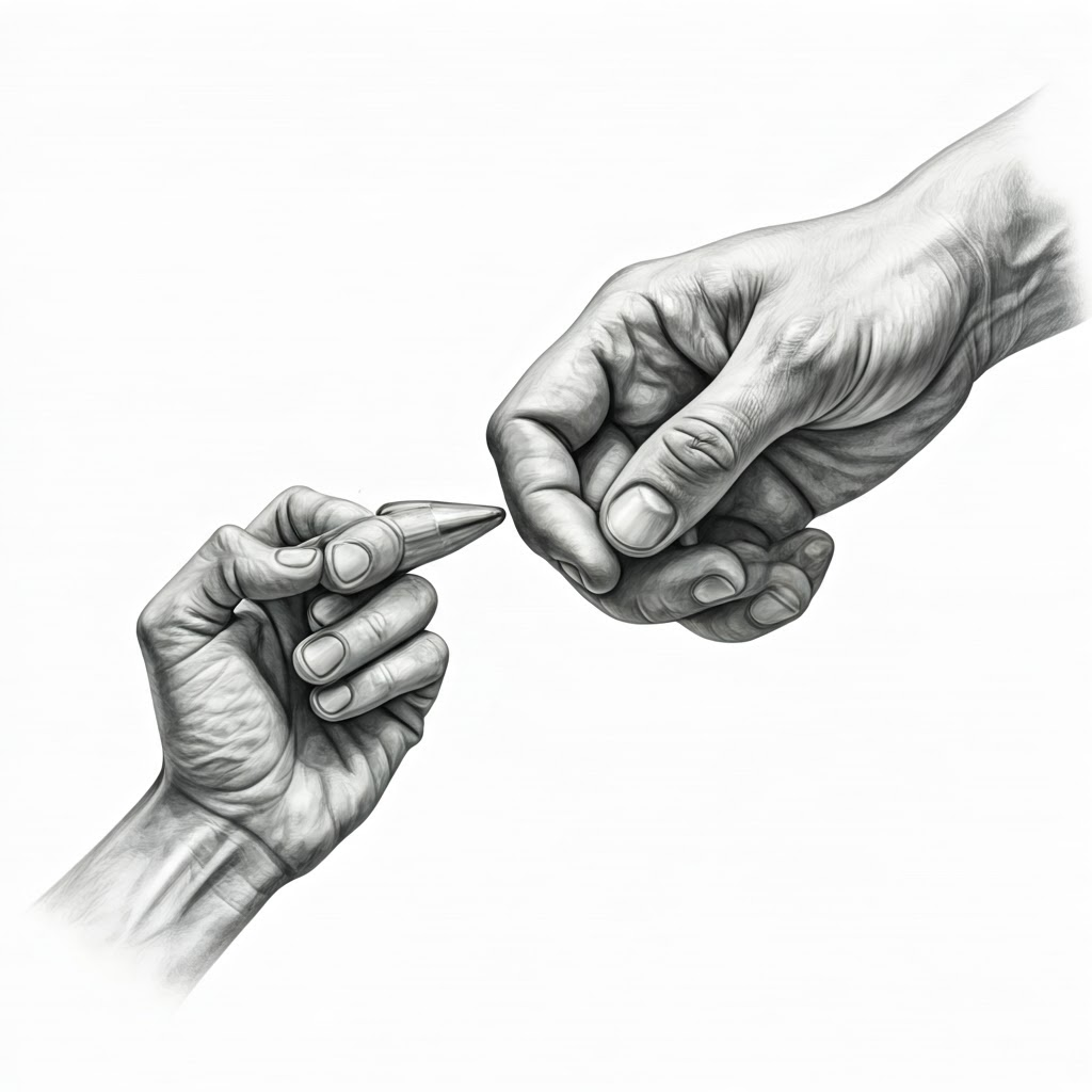 Two different-sized hands comparing portion guides