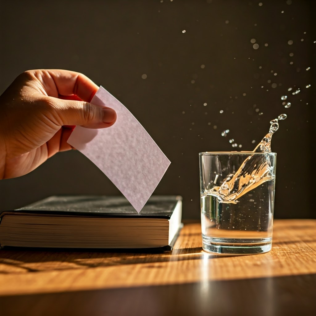 Paper flick experiment demonstrates how heavier object resists motion