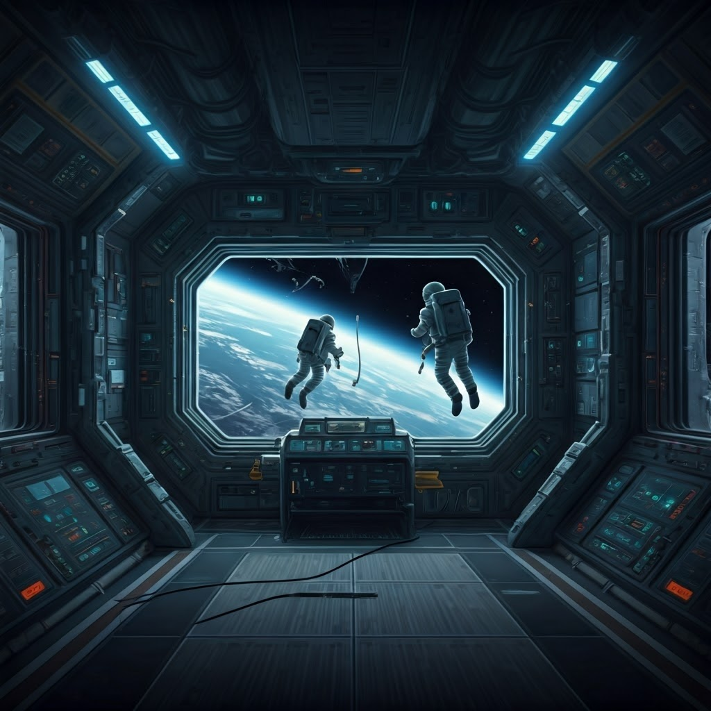 Astronauts floating in space station depict free fall not absence of gravity