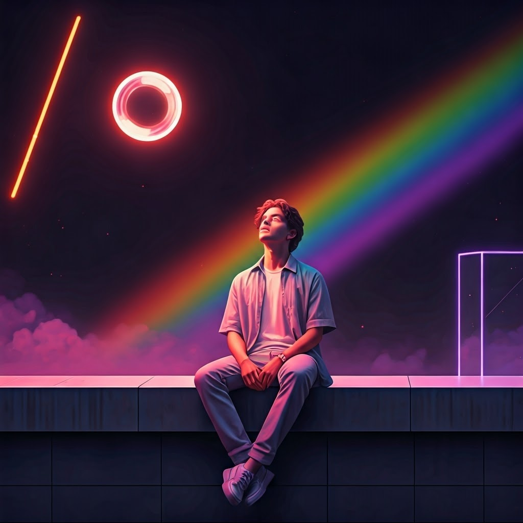 Diagram showing ultraviolet, visible, and infrared bands of sunlight reaching a rooftop observer.