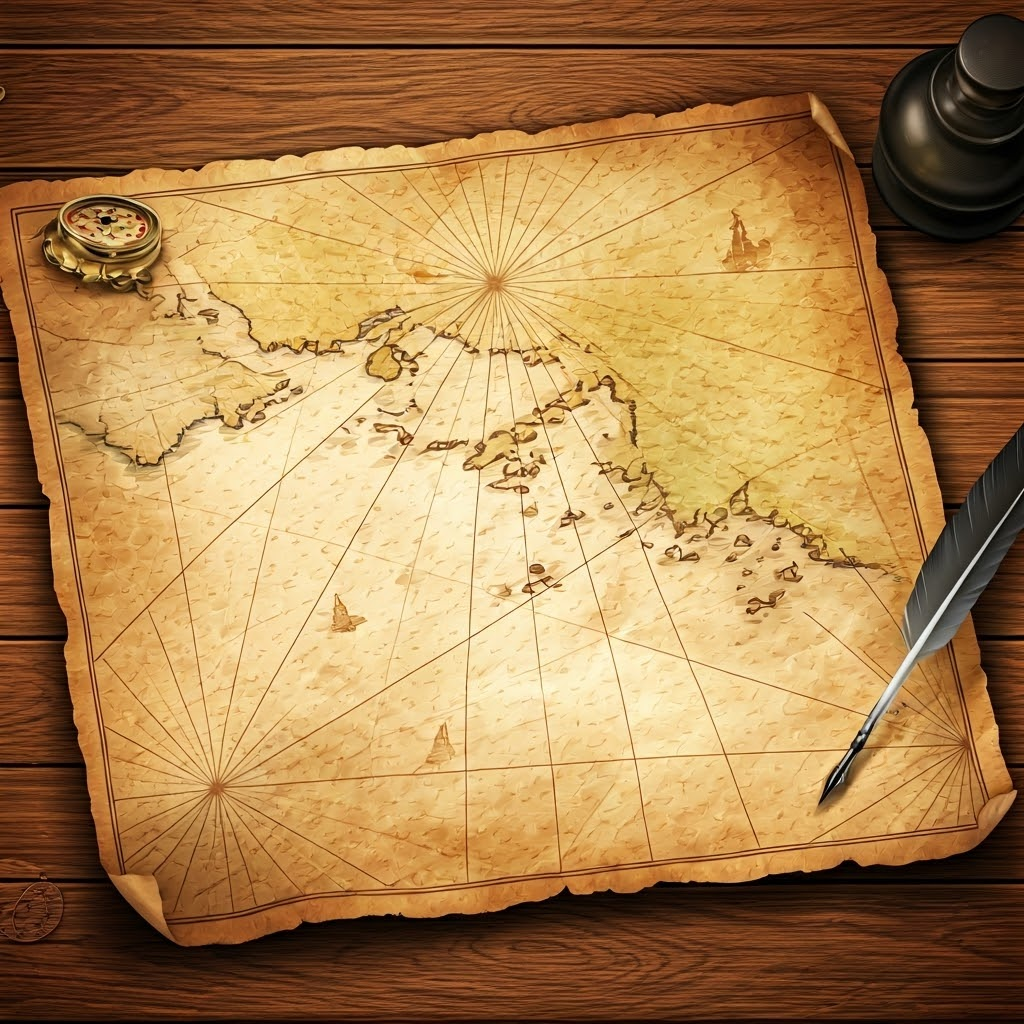 Weathered portolan chart with compass roses and radiating rhumb lines showing detailed Mediterranean coasts