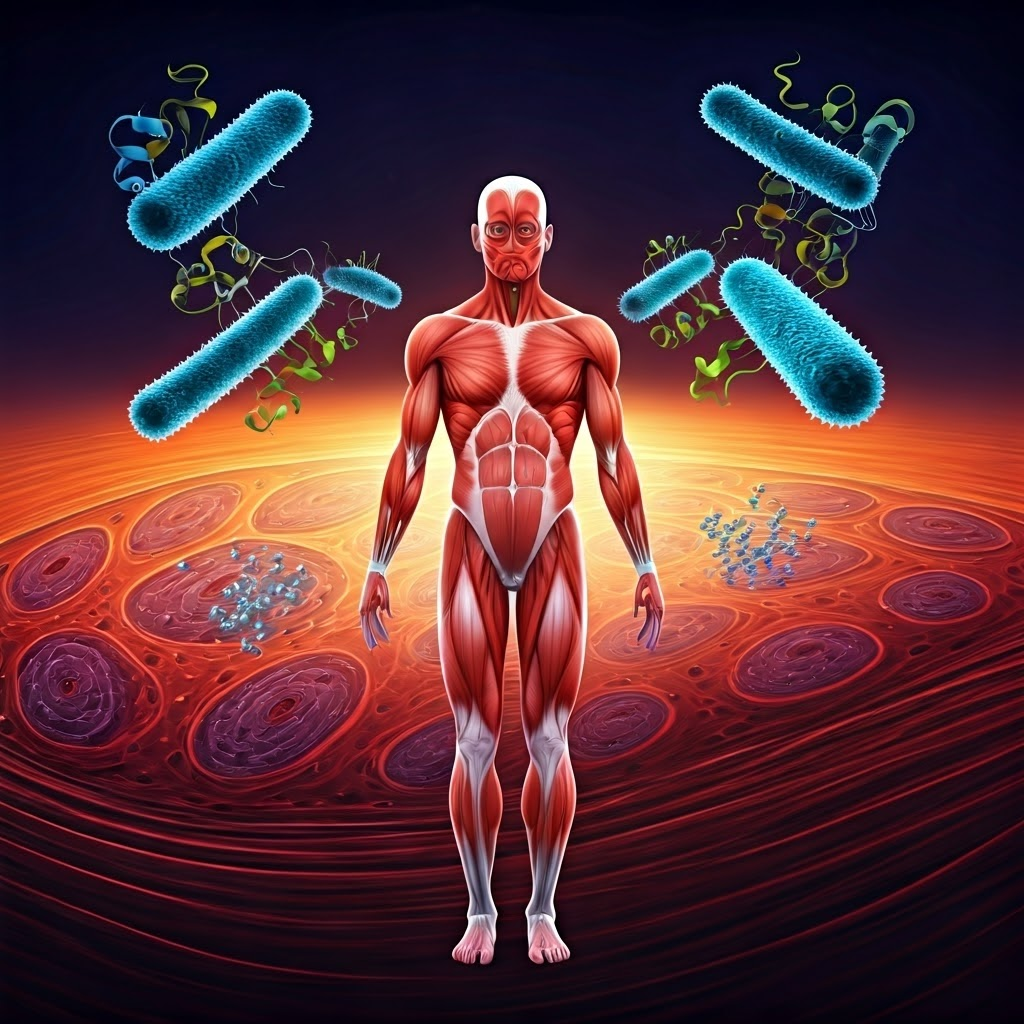 Split view of bacterial and human cells with glowing regulators controlling access to DNA