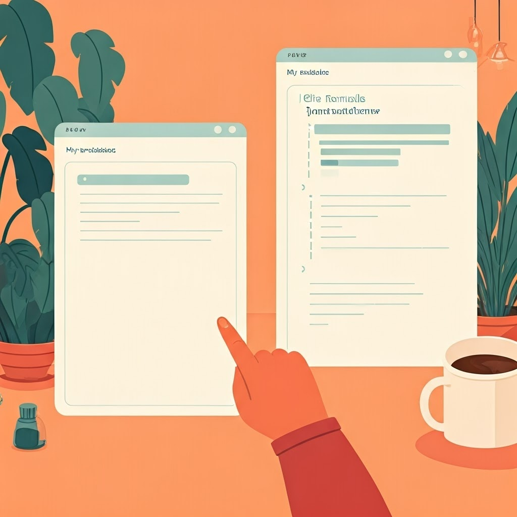 Split-screen comparison of a blank project page versus a detailed bike-rentals predictor page, highlighting clarity
