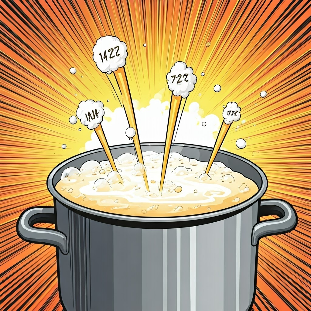Action graphic shows starch granules swelling between 62–72 °C during gelatinization.