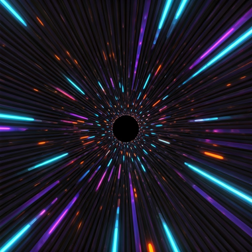 Cyberpunk tunnel of glowing villi illustrating nutrient absorption in the small intestine.