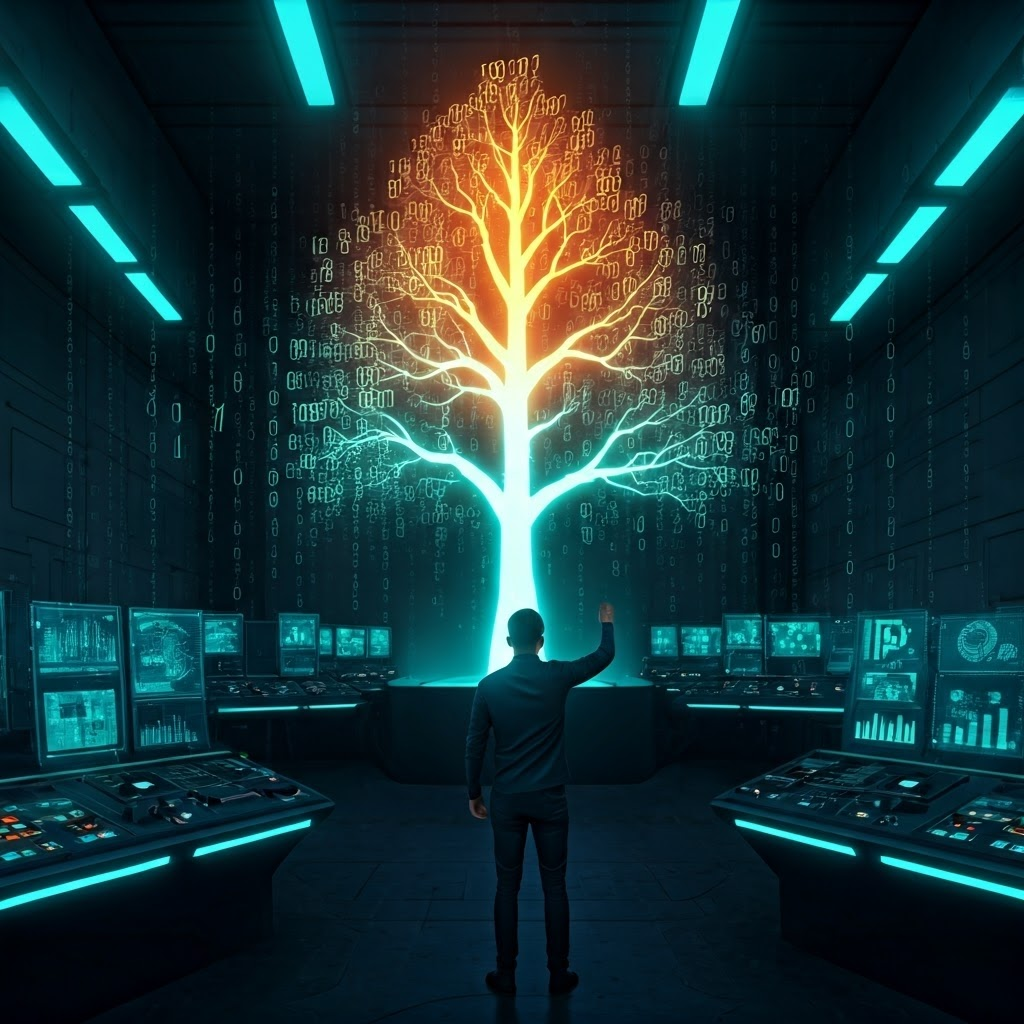 Futuristic control room illustrating the transformation from limited IPv4 blocks to an expansive glowing IPv6 network