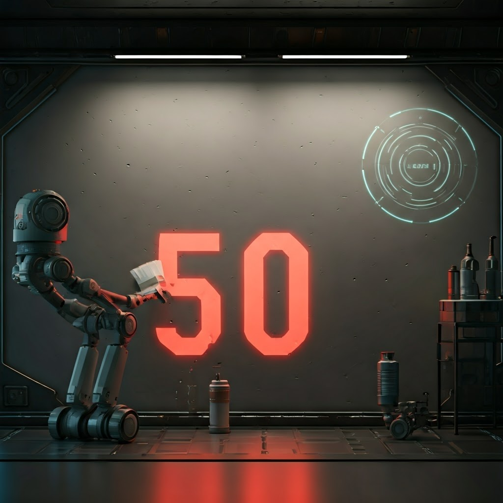 Robotic paintbrush smooths numbers on a wall, illustrating removal of bad readings.