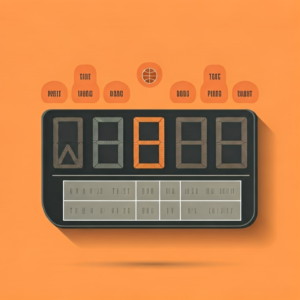 Minimalist infographic of a scoreboard tracking word errors