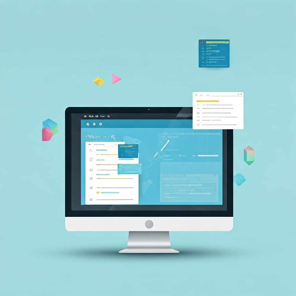 Monitor with colorful CSS rules and labeled padding, border, margin layers—visualizing style control