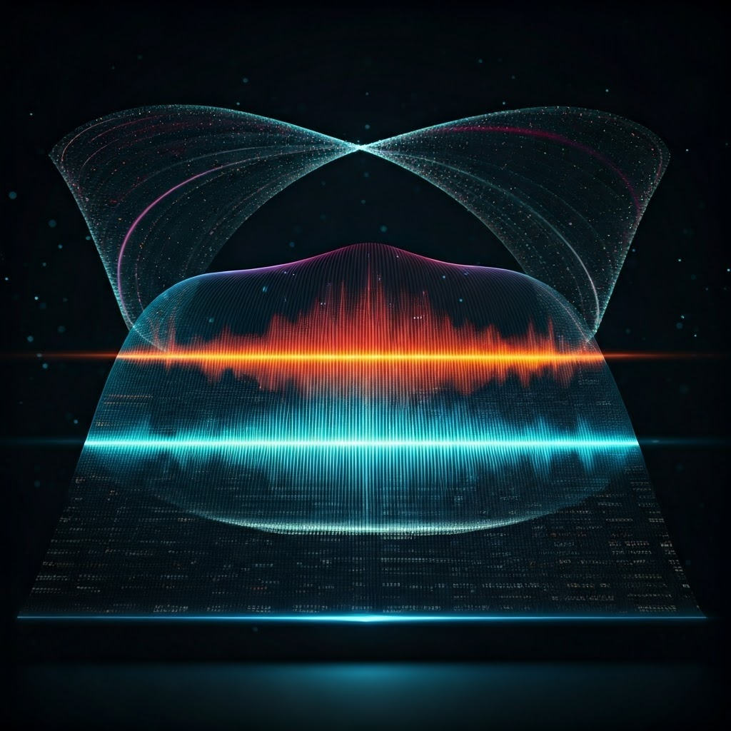 Holographic collage of voices from multiple cities shown as colorful waves