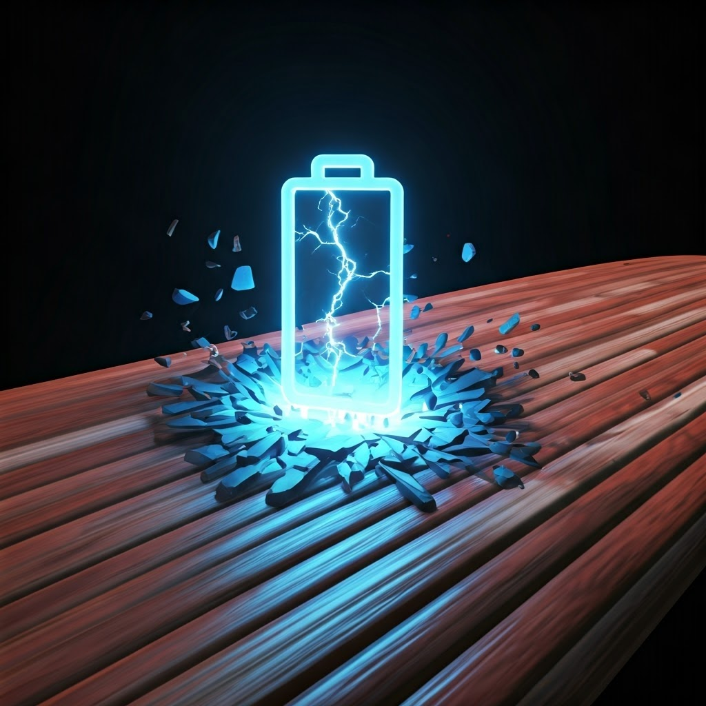 3D neon render of lightning striking creatine phosphate to recharge an ATP battery.