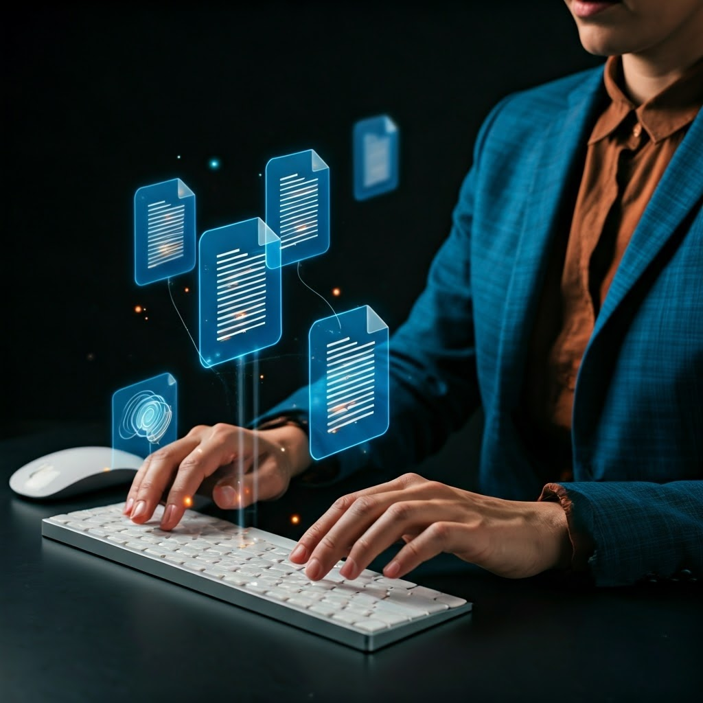 Analyst importing CSV and Excel files into visual charts illustrating data flow.