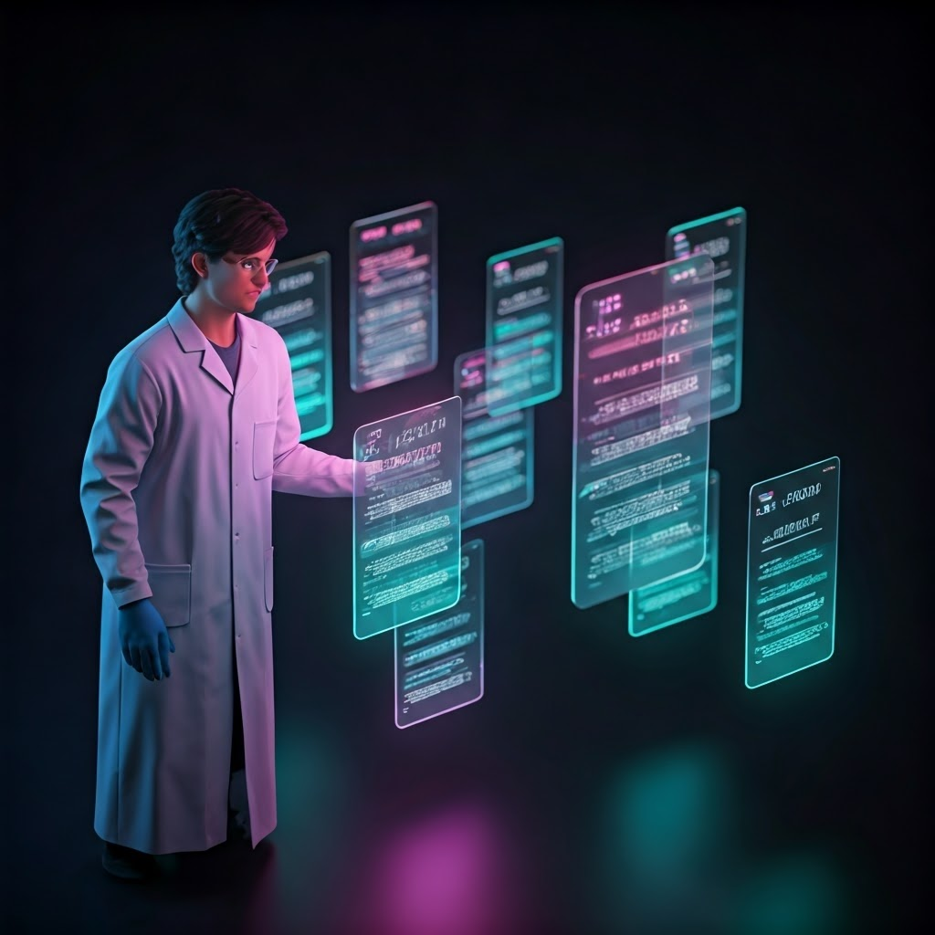 High-tech lab scene showing columns labeled with data types to highlight type inspection.